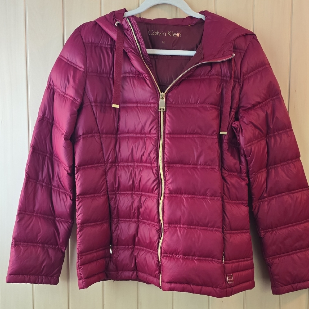Calvin Klein Burgundy Quilted Jacket
